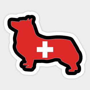 Swedish Vallhund Switzerland Flag Filled Sticker